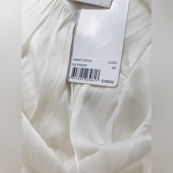 NWT Zadig & Voltaire Trent Button-front White Satin Shirt - Picture 10 of 10